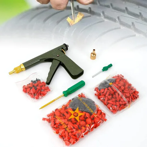 Miniatura 6 de Pistola de tapón de neumáticos de alta resistencia, kit de reparación de neumáticos de hongos, herramienta universal de reparación de pinchazos sin