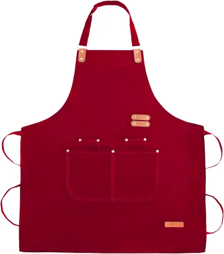 Miniatura 13 de Delantal de Cocina Teskyer con Bolsillos, Resistente al Agua y al Aceite, Delantal de Lona con Espalda Cruzada para Hombre Mujer Chef Servidor