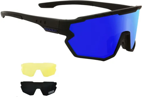 Sports Sunglasses Cycling Glasses Pink Polarized Glasses Baseball glasses with 3 lenses,Fishing,Ski Running Golf Azul Negro