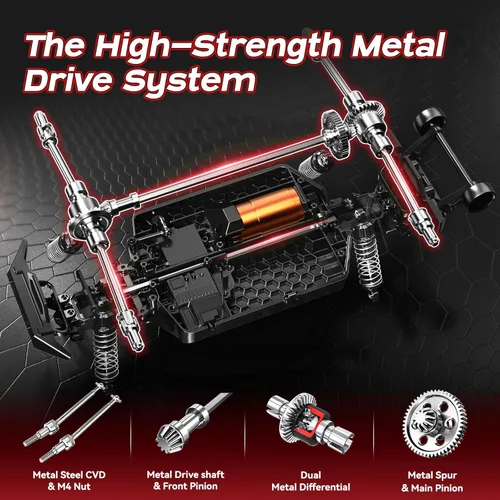 Miniatura 3 de Autos RC 1/14 sin escobillas para adultos y niños, marco completo de jaula enrollable, 4WD Fast Max 42 mph, camiones RC de control remoto