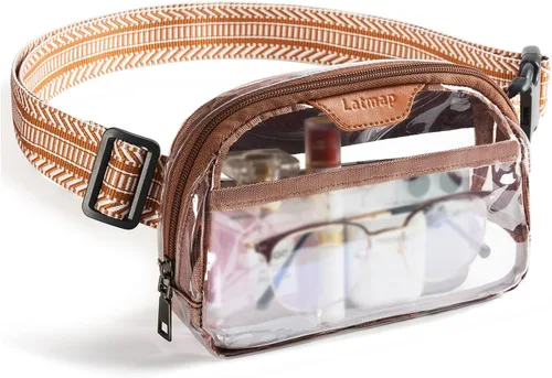 Miniatura 23 de LATMAP Bolsa transparente para eventos de estadio, bolso transparente para mujer, bolsa cruzada de estadio, bolsa transparente para conciertos