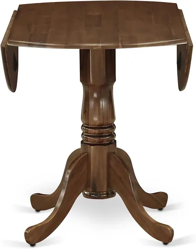 Miniatura 4 de East West Furniture DLGA3-AWA-03 - Juego de mesa de comedor de 3 piezas que contiene una mesa de cocina redonda con gotas y 2 sillas Parson, 42 x 42