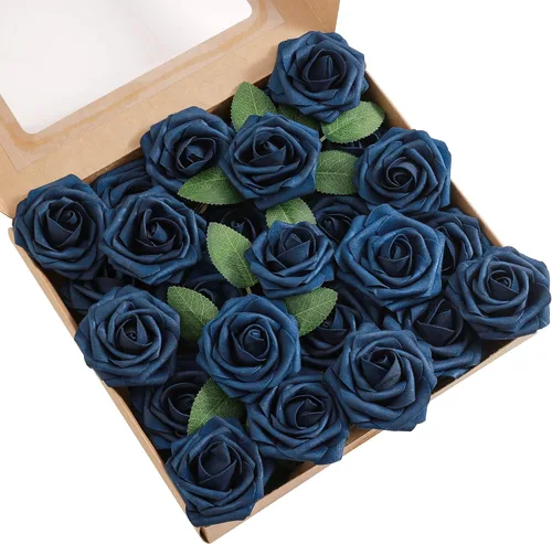 Miniatura 17 de Juego de flores artificiales, flores falsas para bricolaje, centros de mesa para bebé, ramo de novia, ramo de boda, arreglos de flores, velas