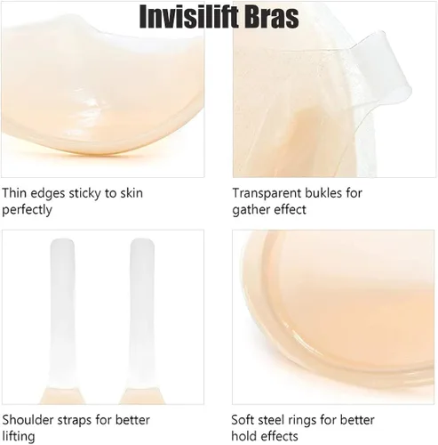 Miniatura 6 de Sujetador invisible levantado, sujetador adhesivo de silicona, cinta adhesiva de silicona oculta con correa, brasier Invisilift para pechos grandes