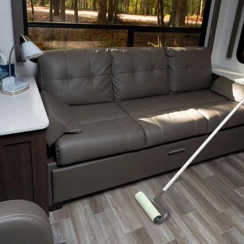 Miniatura 3 de Smart Design Rodillo de pelusa grande con mango ergonómico, tubos de aluminio, incluye hojas adhesivas, para limpieza, alfombras, automóviles, ropa