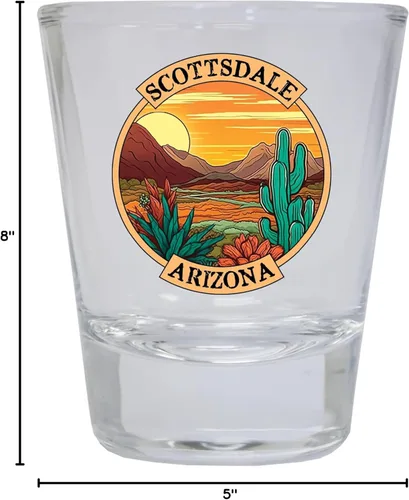 Miniatura 3 de Scottsdale Arizona Design A Souvenir - Vaso de chupito redondo transparente de 1.5 onzas Claro Individual