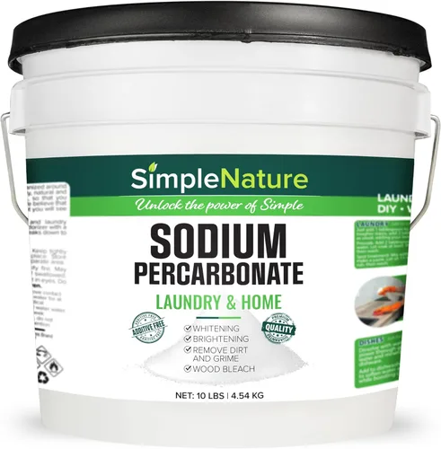 SimpleNature Percarbonato de sodio (10 libras) - Limpiador versátil sin olor para el hogar, lavandería y terrazas - blanqueador de oxígeno puro -