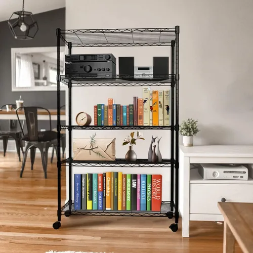 Miniatura 6 de Simple Deluxe - Estantería resistente de almacenamiento de 5 estantes, capacidad de carga de 1250 libras, 29.92" de profundidad x 13.98" de ancho x