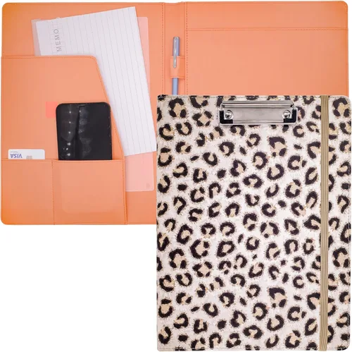 Miniatura 14 de ECEIRO Portapapeles plegable, 360 Flip Folio, Padfolio de cierre para enfermeras y uso de oficina, portapapeles cubierto colorido