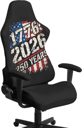 Fundas para silla de videojuegos de 250 aniversario, 4 piezas, cómodas, ergonómicas, para oficina, fundas giratorias de poliéster, decoración de