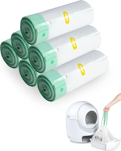 Miniatura 9 de ANWA 40 forros para caja de arena para gatos automáticos para caja de arena y caja de arena robot 4/5, resistente, extra grueso Blanco
