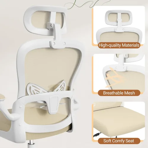 Miniatura 6 de Homall Silla ergonómica de oficina para computadora, silla de escritorio con reposacabezas 3D, soporte lumbar ajustable, silla de malla con respaldo