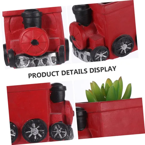 Miniatura 8 de Yardwe Maceta de escritorio de estilo minimalista, maceta de cactus para oficina, cocina, patio Rojo