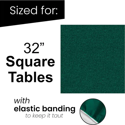 Miniatura 3 de Funda de fieltro para mesa de juego de cartas, póquer, mahjong, dominó, puente y juego de mesa, verde, 32 pulgadas