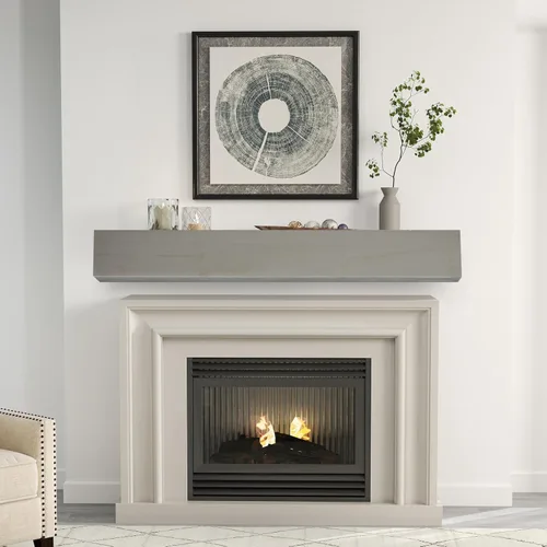 Miniatura 5 de Mederlo Mantel de chimenea de madera rústica de 48 pulgadas Estante flotante y montado en la pared para decoración del hogar