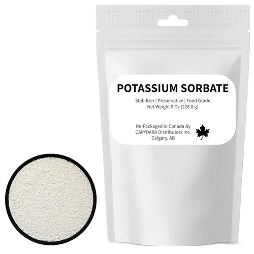 Sorbato de potasio de grado alimenticio – 8 onzas (8.00 oz) – Estabilizador conservante para elaboración de vinos, elaboración de cerveza de sidra,