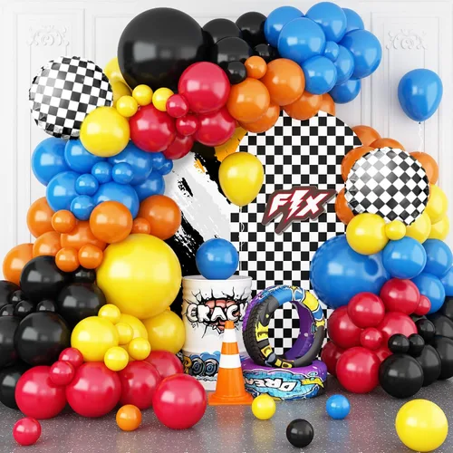 Miniatura 9 de Kit de Guirnalda de Arco de Globos Azul Morado, Globos Azul Rosa Morado Metálico Plateado para Cumpleaños de Niños Fiesta Tropical Hawaiana