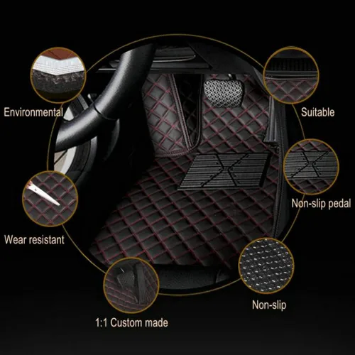 Miniatura 2 de Alfombras para todo tipo de clima de TAHALI - Alfombrillas impermeables, antideslizantes, de cuero para automóviles, SUV, camiones - Proteja