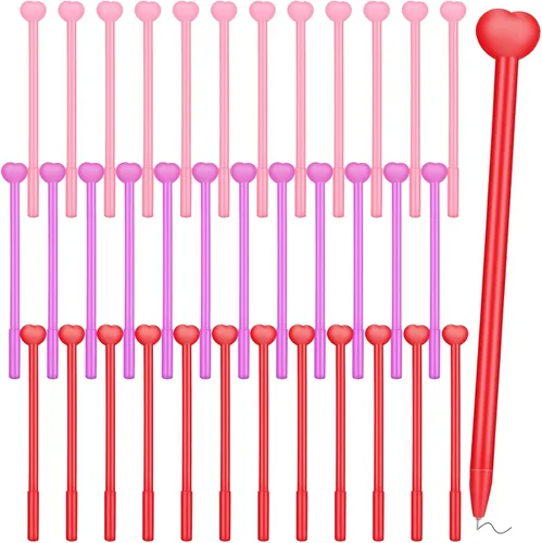 Sayglossy 100 bolígrafos de corazón para el día de San Valentín, bolígrafos de tinta de gel a granel, regalo para compañeros de trabajo, vacaciones
