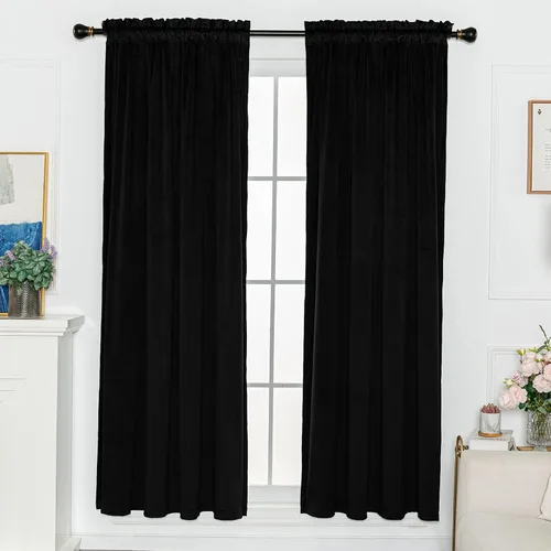 FY FIBER HOUSE Cortinas opacas decorativas para ventana, bolsillo para cortinero, para dormitorio, sala de estar, oficina, 52 pulgadas de ancho x 84