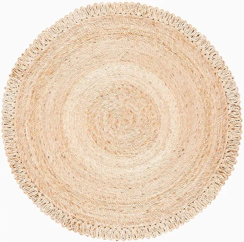 Miniatura 2 de SAFAVIEH Colección redonda de fibra natural NF168A de 3 pies, redonda, natural, hecha a mano, bohemio, con encanto de yute