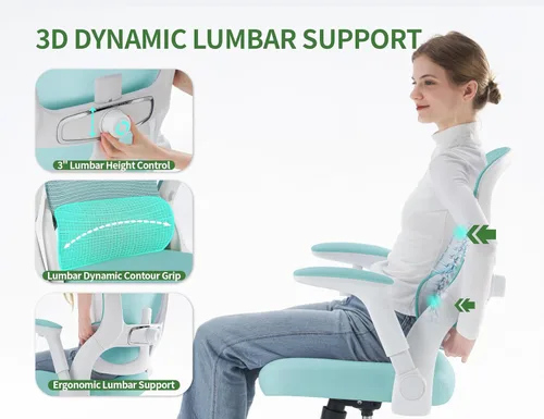 Miniatura 4 de Silla de oficina Veratric - Silla de escritorio ergonómica con soporte lumbar ajustable, silla de computadora de malla, sillas de oficina ejecutivas