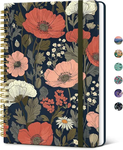 Miniatura 18 de Taja Cuaderno de Diario en Espiral con Líneas para Mujeres, A5 Lindo Cuaderno de Tapa Dura con Rayas Universitarias para Trabajo y Toma de Notas