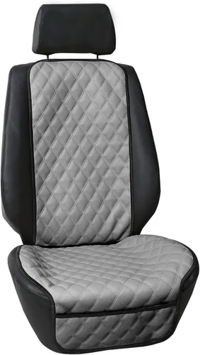 Miniatura 14 de FH Group Cojín de asiento de automóvil – Funda de asiento delantero individual de piel sintética con bolsillos delanteros, compatible con airbag