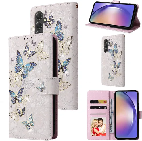 UEEBAI Funda tipo billetera para Samsung Galaxy A16 4G/5G, cubierta de cuero PU con soporte, bloqueo RFID, funda flip con ranuras para tarjetas,