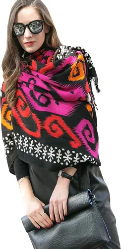 Miniatura 249 de DANA XU Manta de pashmina extragrande 100% de lana merina, bufanda de viaje, bufanda de cachemira para mujer, otoño e invierno, chal de gran