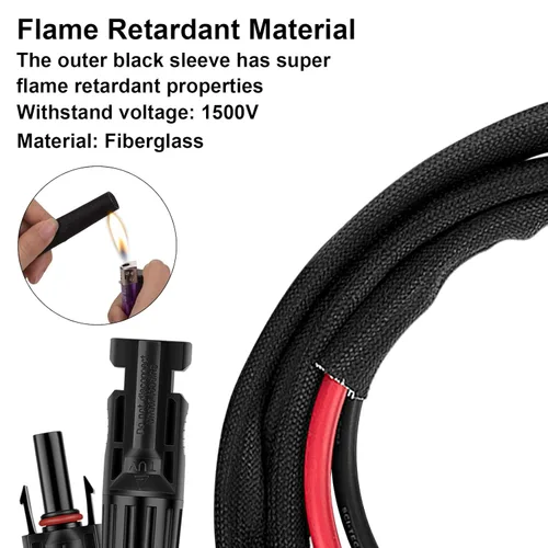 Miniatura 3 de Cable de extensión de panel solar de 3 pies y 10 AWG con conectores hembra y macho, cable solar para paneles solares, controladores de carga