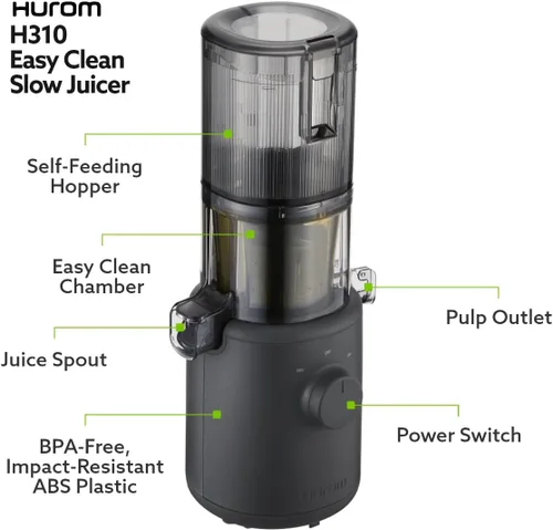 Miniatura 3 de Hurom H310A - Exprimidor de masticación lenta de autoalimentación personal (negro mate)