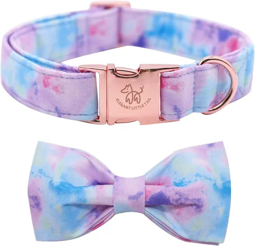 Miniatura 18 de Collar para perro Elegant Little Tail con moño, estampado de pepinillos, collar de moño lindo para perros pequeños eneldo