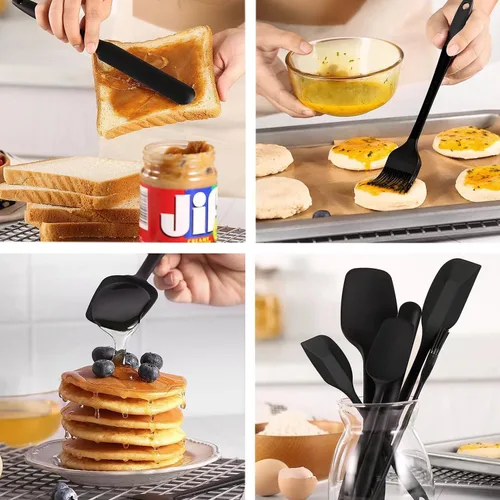 Miniatura 2 de Juego de 6 espátulas de silicona, espátulas raspadoras de silicona de grado alimenticio, juego de goma a 600 °F resistentes al calor, sin BPA, juego