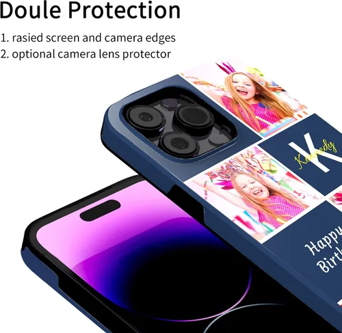 Miniatura 6 de Easycosy Fundas personalizadas para teléfono con imagen para 17, 16, 15, 14, 13, 12, 11 Pro/Max/Mini Air XR X Xs Max de doble capa de defensa