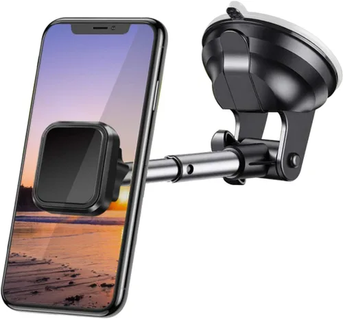 Miniatura 3 de Soporte magnético universal para parabrisas y tablero, soporte para Motorola Moto g Stylus 5G, con ventosa de gel mejorada con brazo telescópico