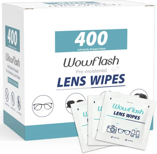 Miniatura 8 de 200 unidades de toallitas para lentes de gafas, toallitas limpiadoras de lentes de gafas prehumedecidas envueltas individualmente libres de rayones
