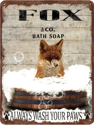 Miniatura 16 de Cartel de metal divertido de jirafa para baño, diseño retro de cabra para pared, póster de inodoro con texto "Wash Your Hooves", letrero de hojalata