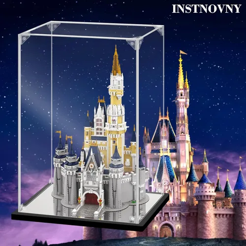 Miniatura 4 de Vitrina de acrílico para coleccionables, caja de exhibición de acrílico para Lego 71040 modelo de castillo, juguetes, estuche acrílico transparente