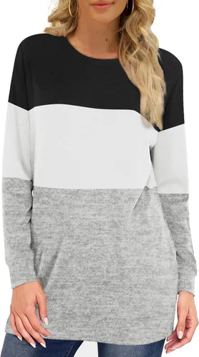 Miniatura 2 de Sudaderas para mujer, cuello redondo, manga larga, lisas, a la moda, casuales
