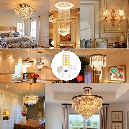 Miniatura 7 de Bombilla LED G9 de 3000 K blanco suave, 40 W equivalente, ángulo del haz de luz de 360°, 400 lúmenes, sin parpadeo, 120 V, base de doble clavija