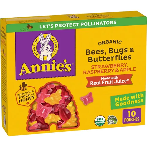 Miniatura 8 de Annie's Organic Bernie's Farm Snacks con sabor a frutas, sin gluten, 10 bolsas, 7 onzas