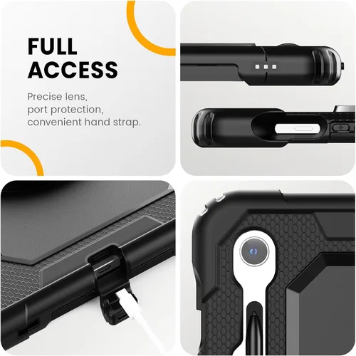 Miniatura 8 de Timecity - Funda protectora resistente para Samsung Galaxy Tab S10 Lite, S10 FE, S9 FE 5G, S9, 10.9 y 11 pulgadas, con protector de pantalla, Negro