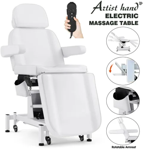 Miniatura 7 de Artist hand Cama facial eléctrica de 3 motores para esteticista 110 V, mesa de masaje extraíble, cama de belleza, estética médica, silla de tatuaje