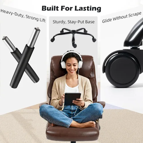 Miniatura 7 de Silla de oficina – Silla ergonómica de escritorio para computadora con respaldo alto con función mecedora y soporte lumbar, silla ejecutiva cómoda