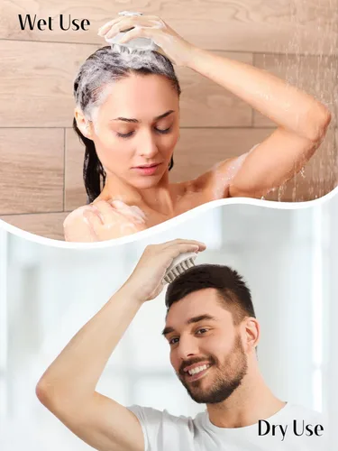 Miniatura 4 de HEETA - Masajeador de cuero cabelludo para el crecimiento del cabello, cepillo de champú, exfoliante para el cuero cabelludo con cerdas de silicona