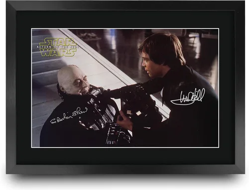Miniatura 29 de HWC Trading Star Wars Episodio 1 La Amenaza Fantasma Regalos Presentación Impresa Autografiada Montaje para Fans de Recuerdos de Películas - 16" x