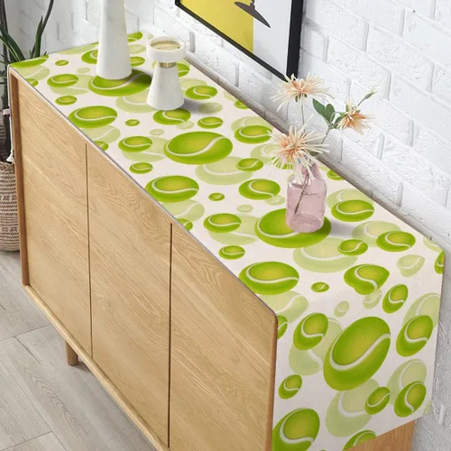Miniatura 4 de Pudodo Camino de mesa de pelota de tenis, mantel deportivo para baby shower, fiesta de cumpleaños, cocina, comedor, decoración del hogar