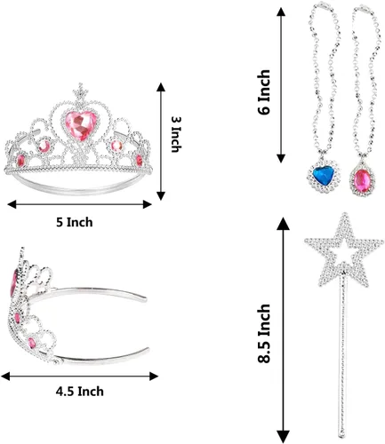 Miniatura 3 de S & E TEACHER'S EDITION Juego de corona de tiaras de 60 piezas, juego de disfraz de princesa, 12 coronas, 12 varitas, 24 anillos, 12 cordones, 60