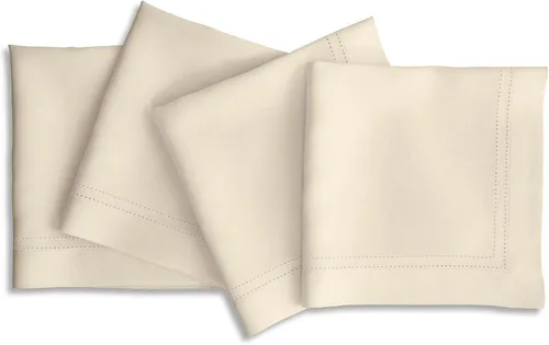 Solino Home Juego de 4 servilletas de lino color marfil de lino 100 % puro con doble vainica de 20 x 20 pulgadas para verano, hechas a mano y